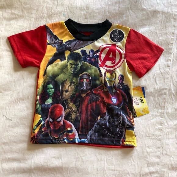 Marvel Avengers 3piece Pajama set size 4 NWT - Picture 2 of 5